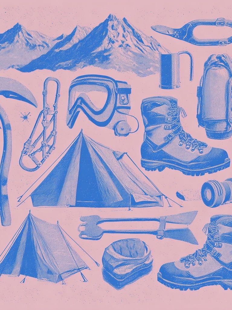 Vintage Mountaineering Gear Poster. poster detail