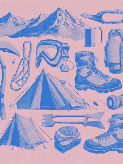 Vintage Mountaineering Gear Poster.