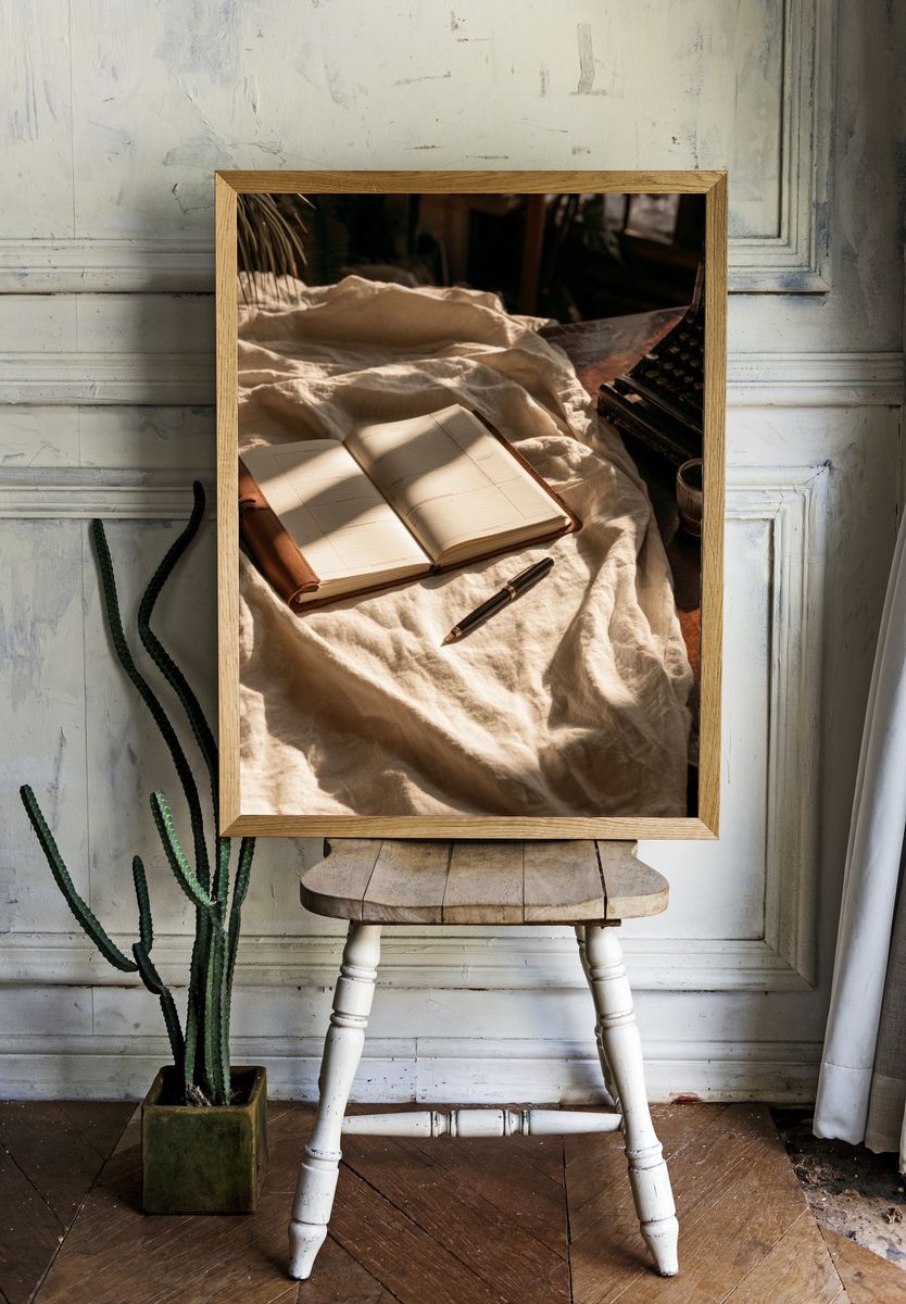 Vintage Writing Desk Still Life Poster. room preview