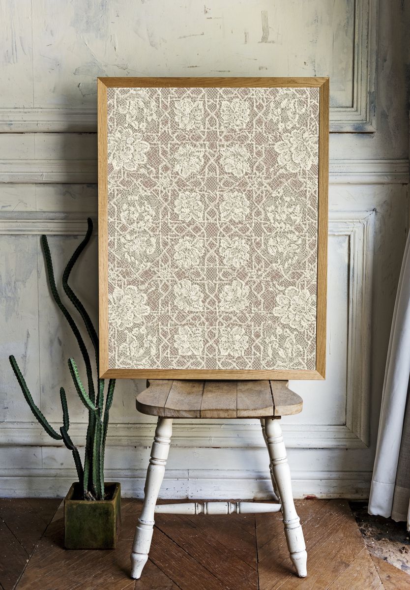 Vintage Lace Pattern Print. — room view 1