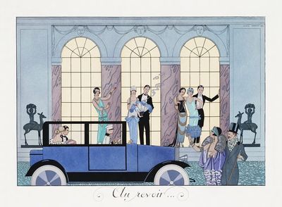 Au Revoir (1920) fashion illustration. poster