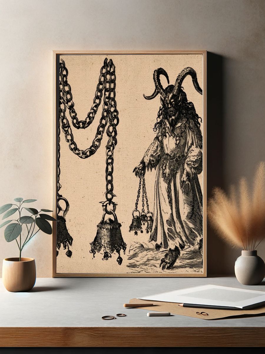 Horned Goatman Vintage Print. — room view 2