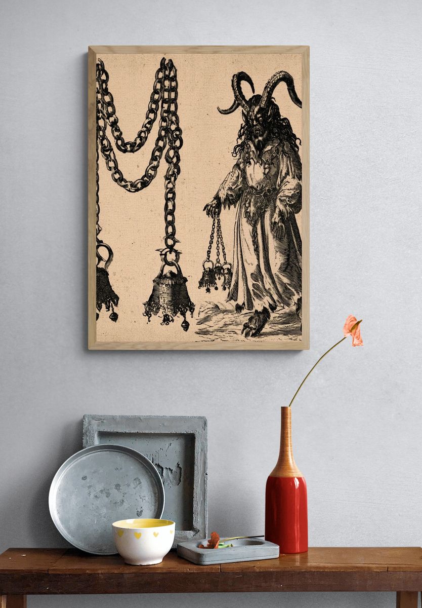Horned Goatman Vintage Print. — room view 3