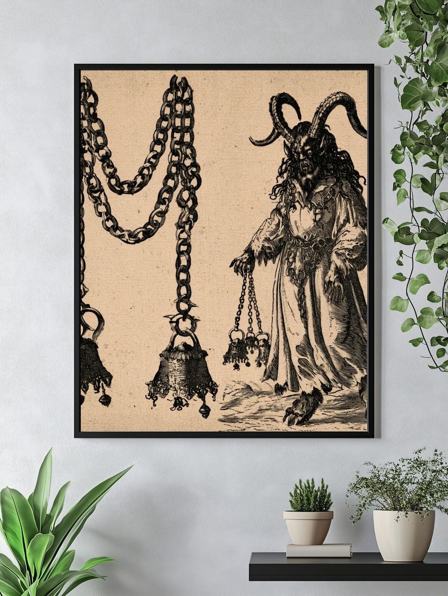 Horned Goatman Vintage Print. — room view 4