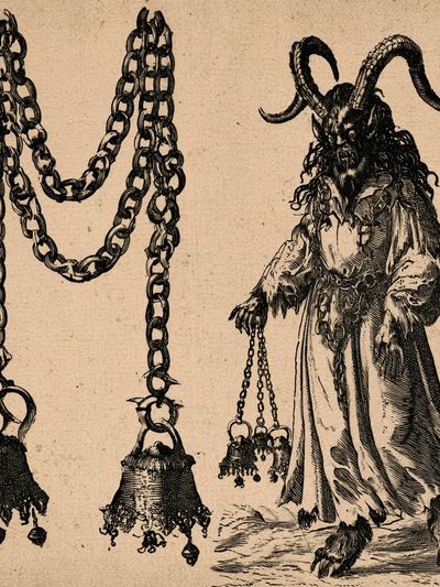Horned Goatman Vintage Print. poster