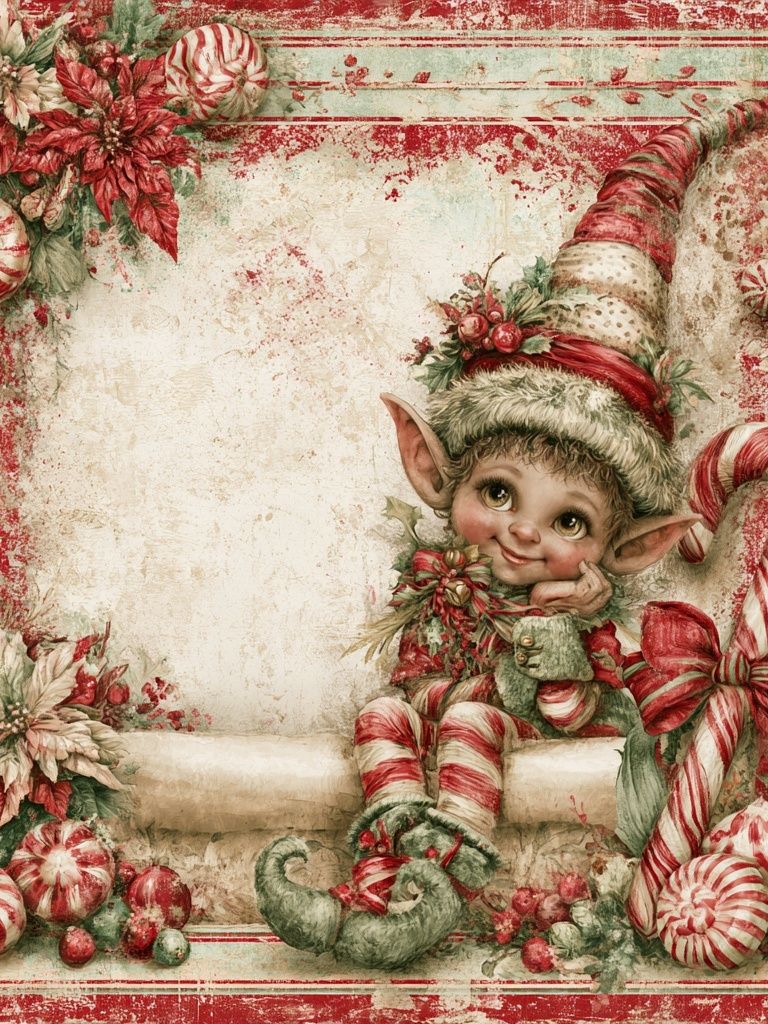 Christmas Elf Vintage Poster. poster — vintage art