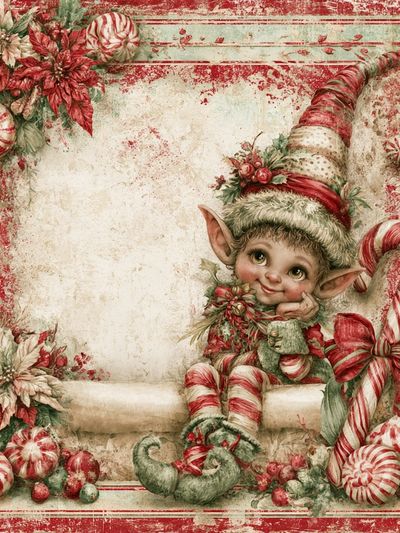 Christmas Elf Vintage Poster. poster