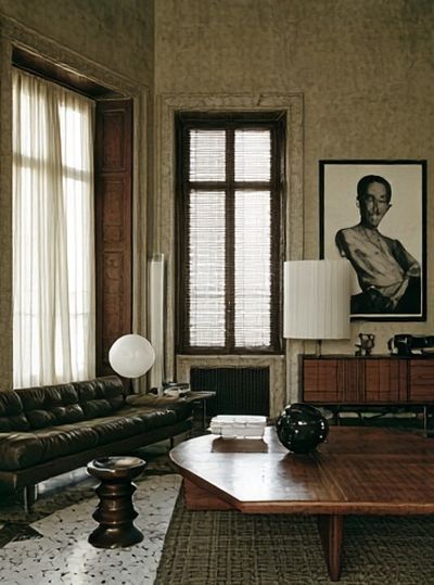 Vintage Living Room Interior Poster. poster