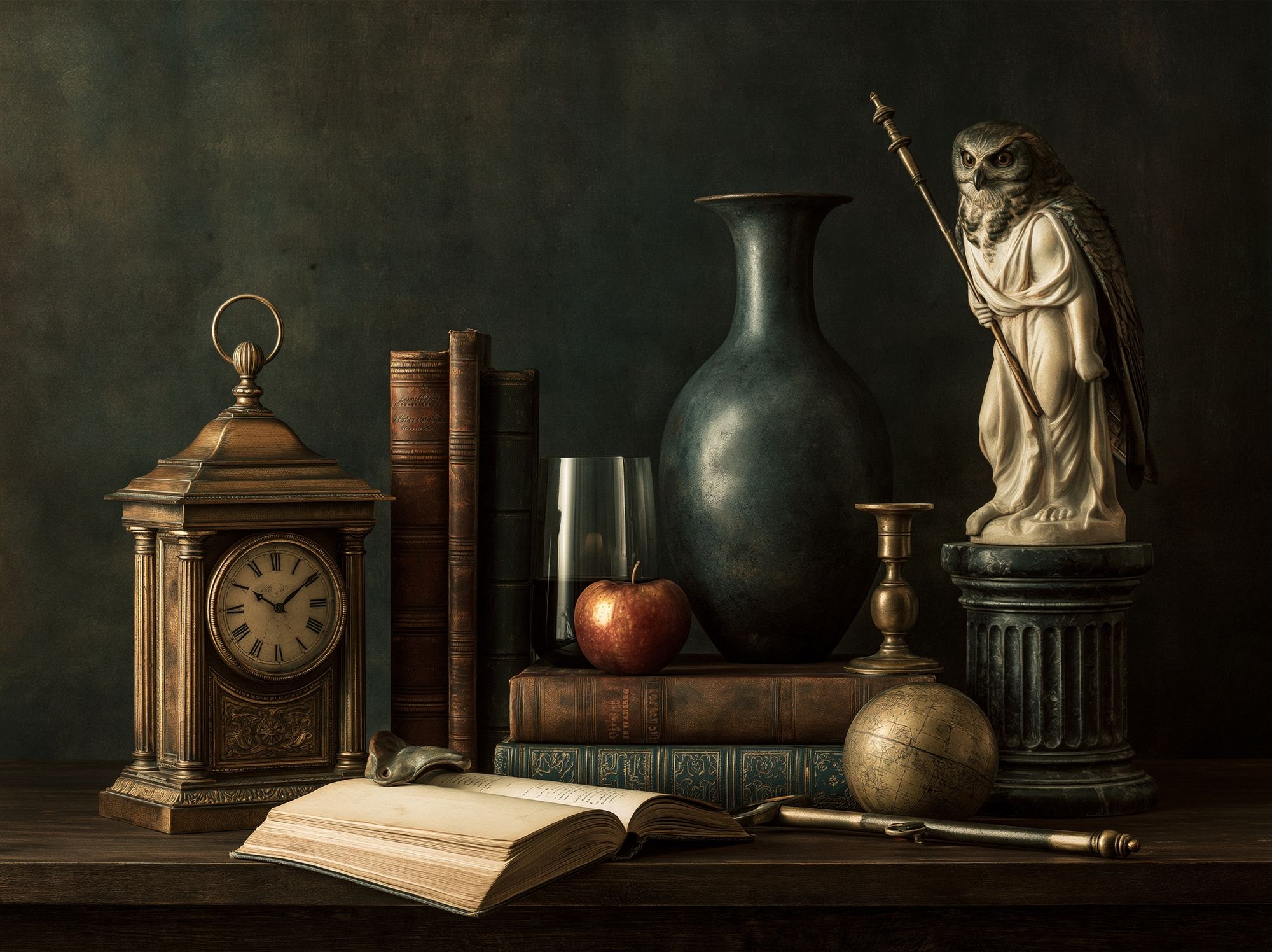 Owl Still Life Vintage Print. poster — vintage art
