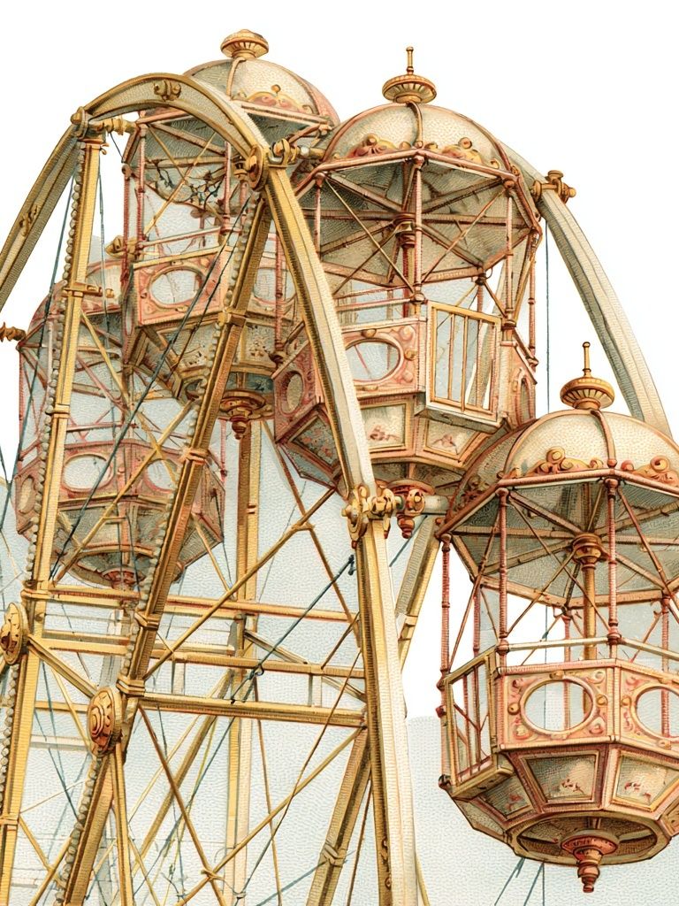 Vintage Ferris Wheel Poster. poster detail