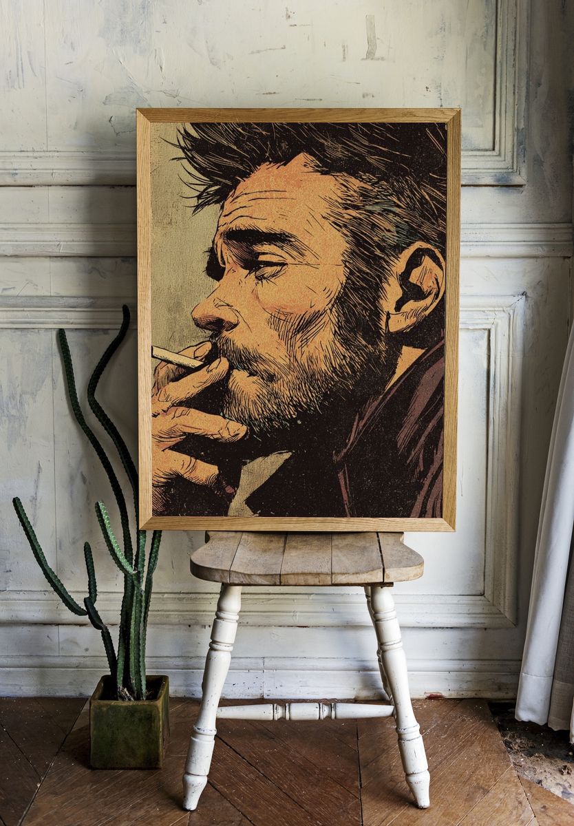 Smoky Portrait Vintage Print. — room view 1