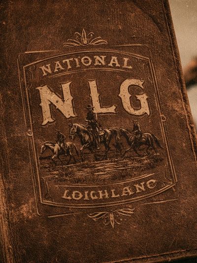 National NLG Leather Western Print. poster