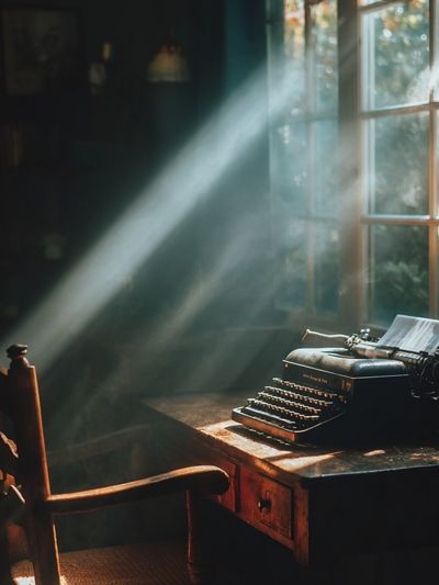 Vintage Typewriter Sunlit Study Poster. poster print