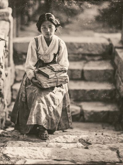 Vintage Korean Girl Portrait Poster.