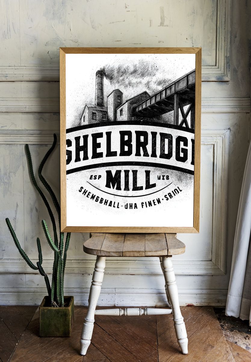 Shelbridge Mill Vintage Poster. — room view 1