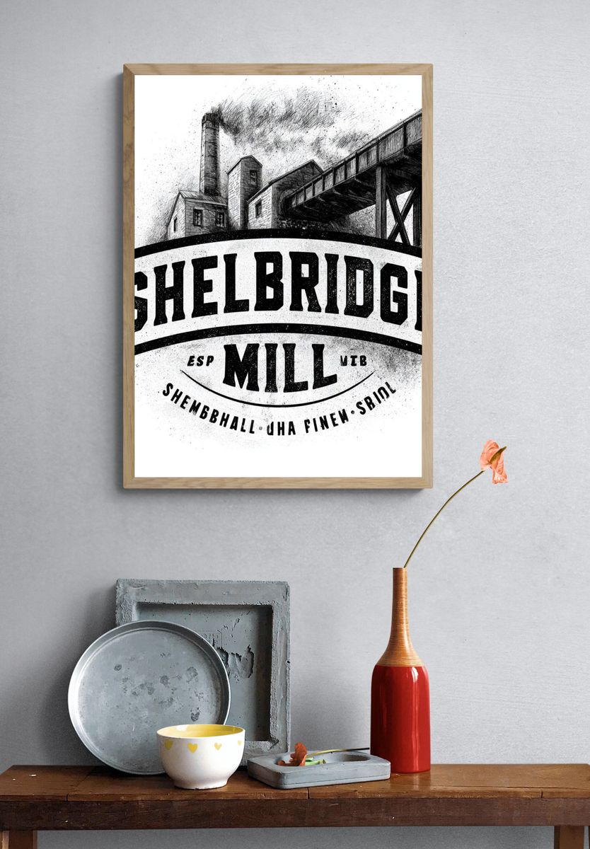 Shelbridge Mill Vintage Poster. — room view 3