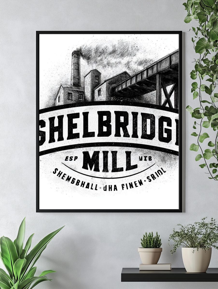 Shelbridge Mill Vintage Poster. — room view 4