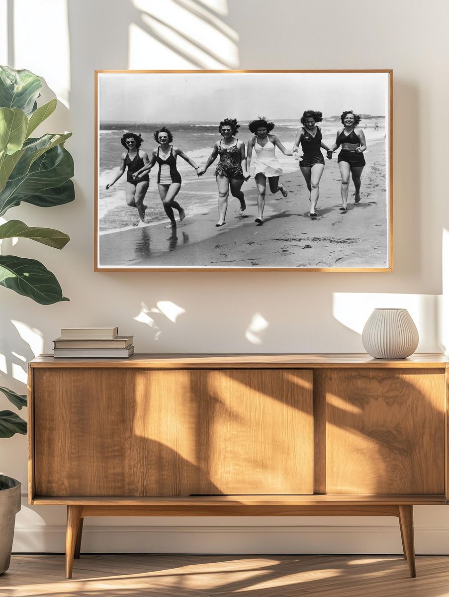 Mediterranean Beach Scene — Art Print. — room view 3