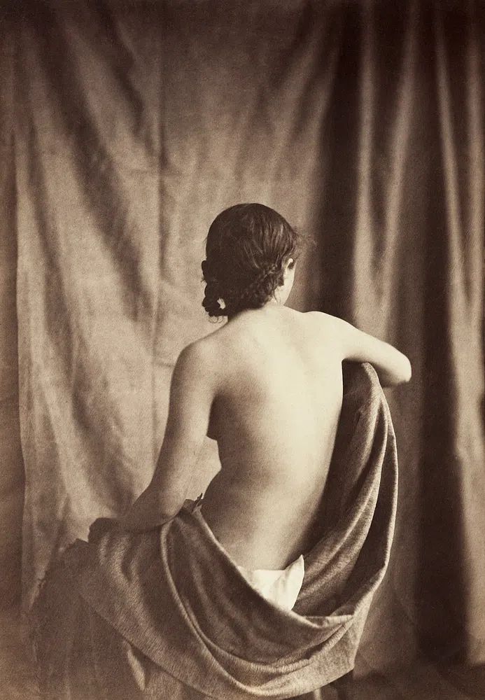 Female nude photography, Draped Model. poster — photography art