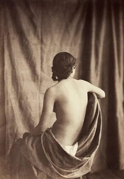 Female nude photography, Draped Model. poster