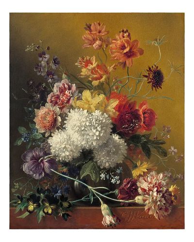 Still life flowers, vintage poster. poster print