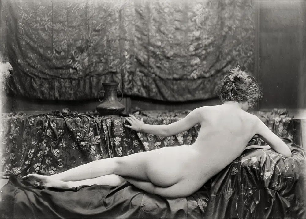 Nude photography naked woman: Portrait. poster — photography art
