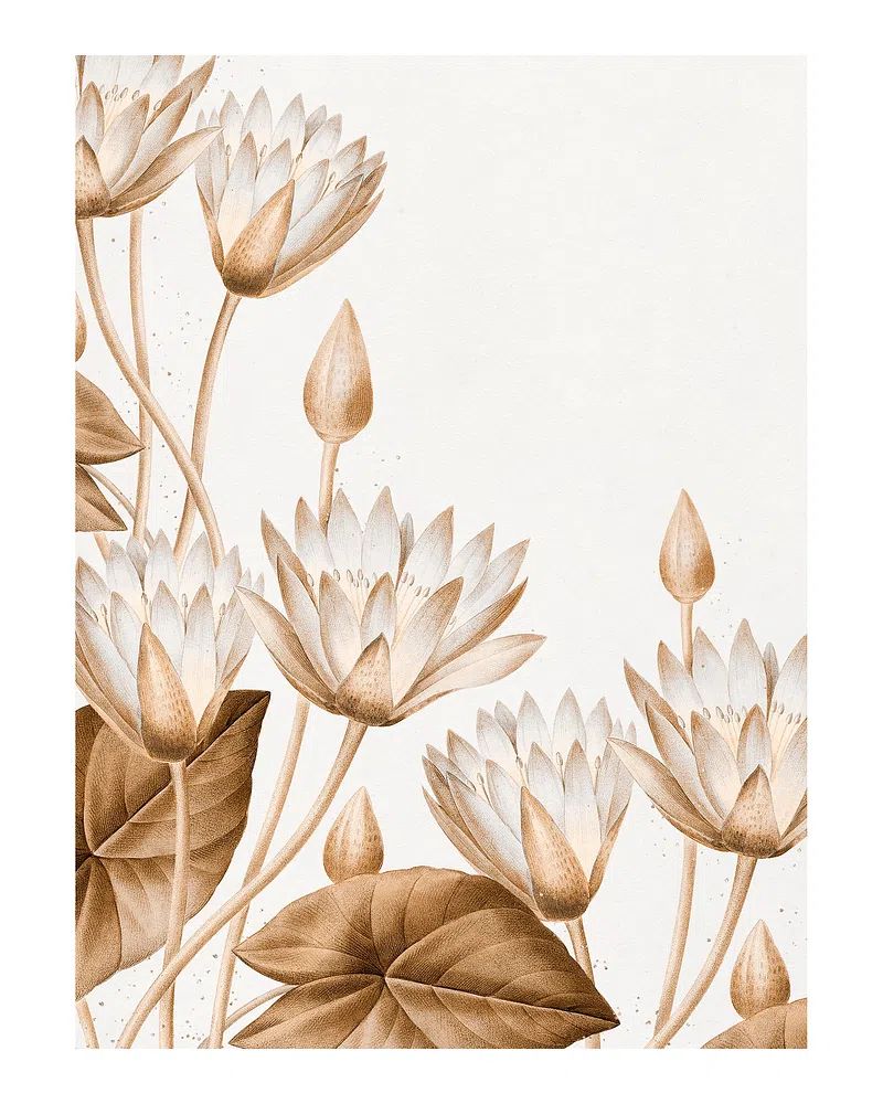 Egyptian lotus vintage illustration wall. poster detail