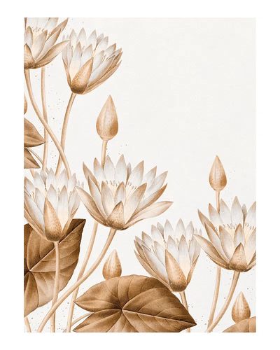 Egyptian lotus vintage illustration wall. poster print