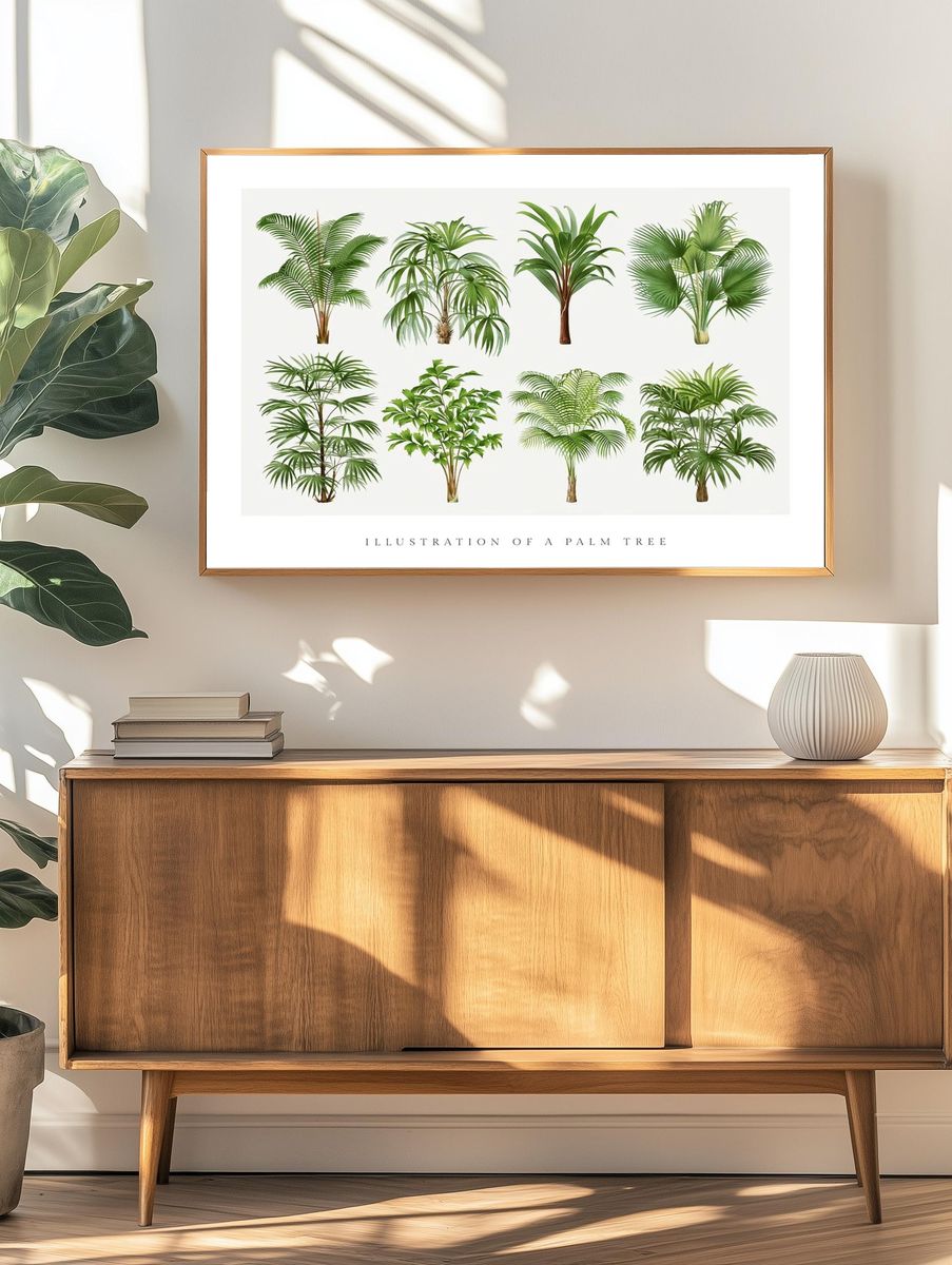 Palm tree art print, vintage. — room view 3