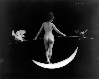 Nude photography naked woman: Night. poster