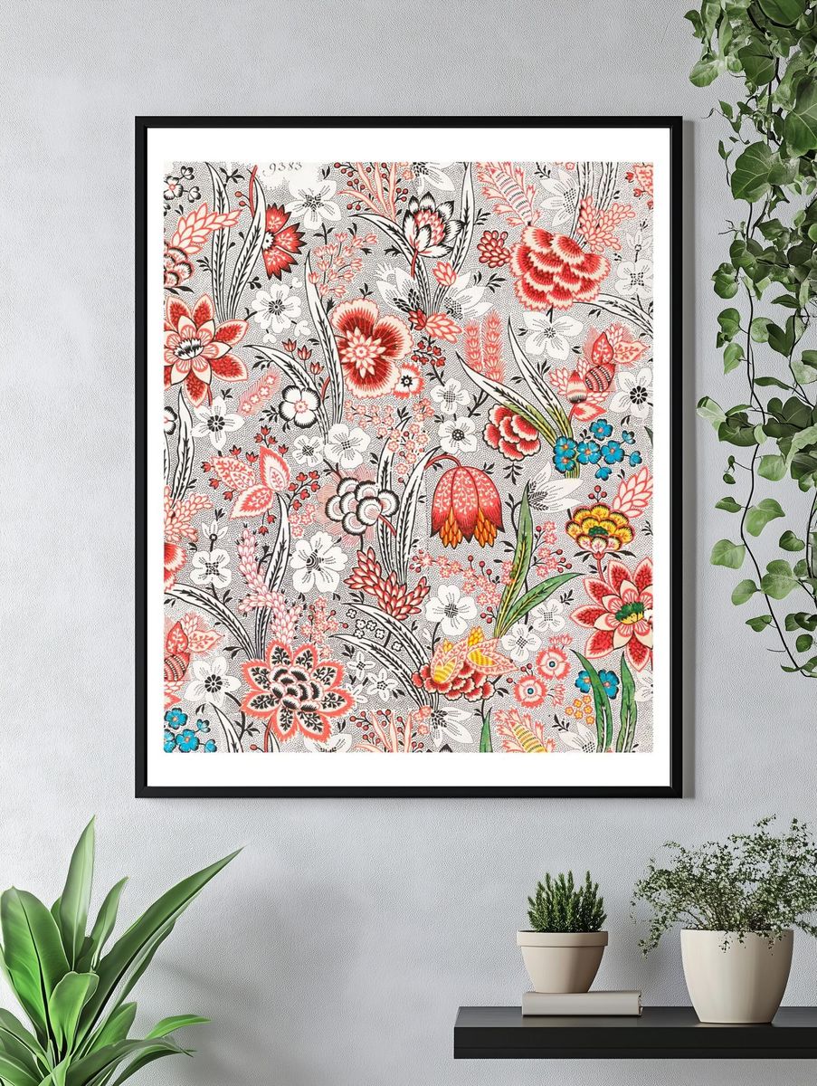 Flower pattern painting, vintage Allover. — room view 4