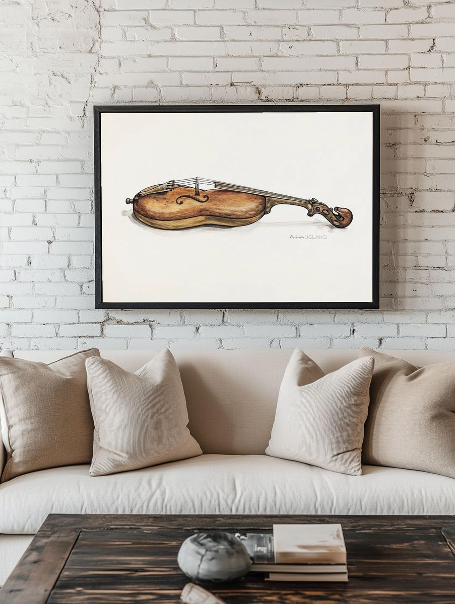 Violin (ca.1937) Augustine Haugland. Original. — room view 1