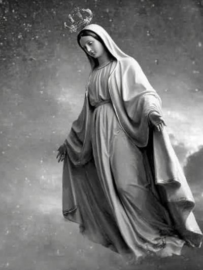 Virgin Mary in Clouds Photography Poster. poster print
