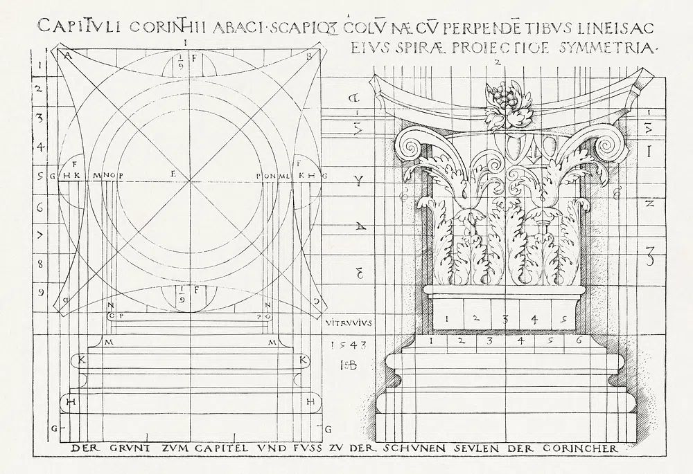 Vitruvian Capital Study Vintage Print. poster — vintage art