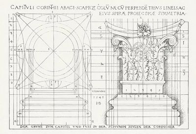 Vitruvian Capital Study Vintage Print. poster print