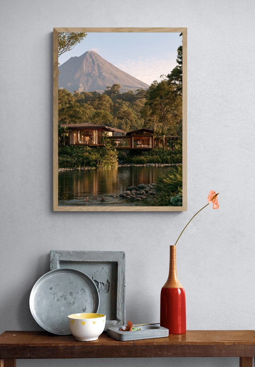 Volcanic Jungle Retreat Photography Poster. — room view 3