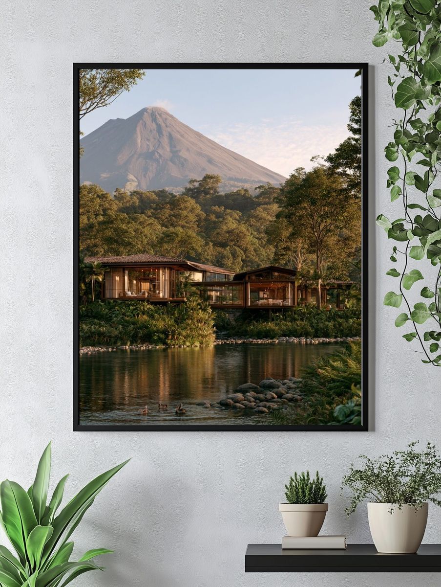 Volcanic Jungle Retreat Photography Poster. — room view 4