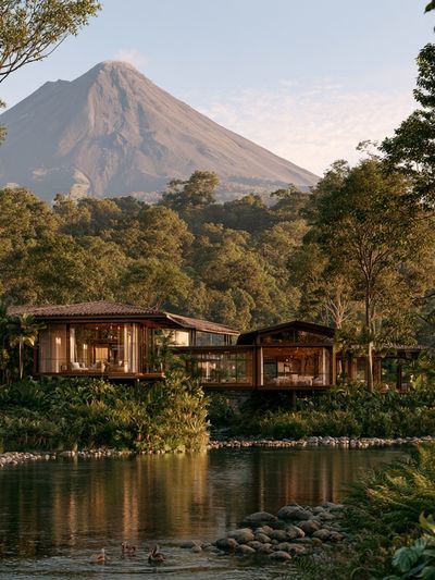 Volcanic Jungle Retreat Photography Poster. poster