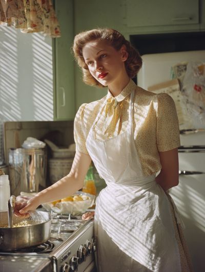 Vintage Kitchen Scene — Retro Print. poster print