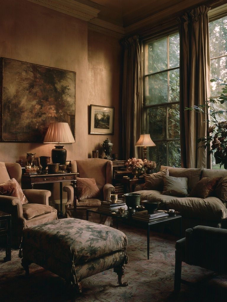 Moody Vintage Living Room Poster. poster — photography art