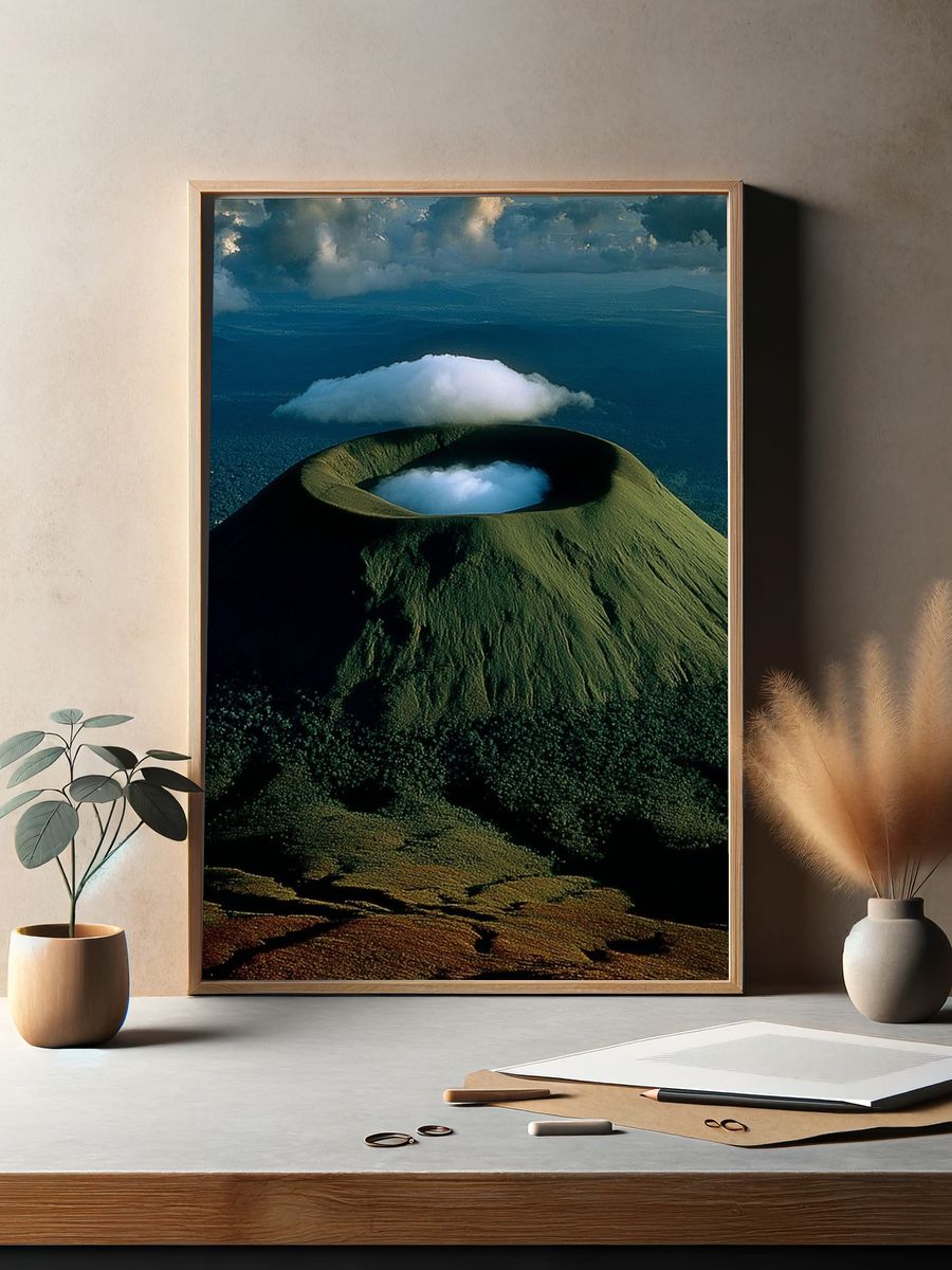 Majestic Volcano Landscape Poster. — room view 2