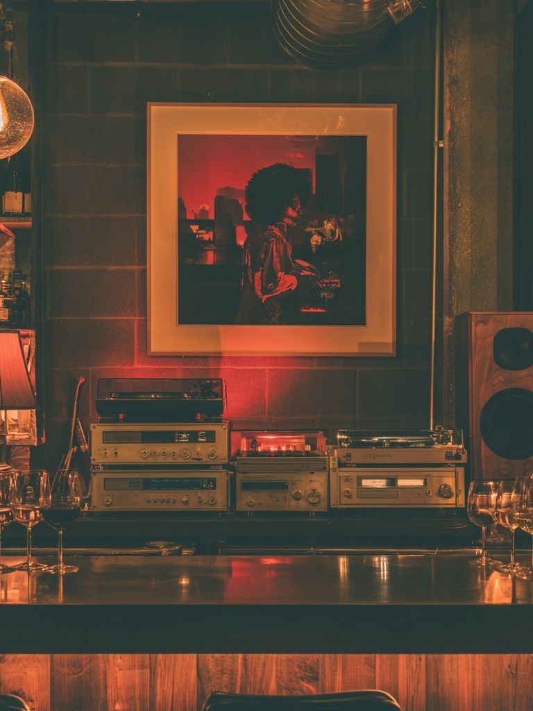 Vinyl Lounge Interior Photography Poster. poster — photography art