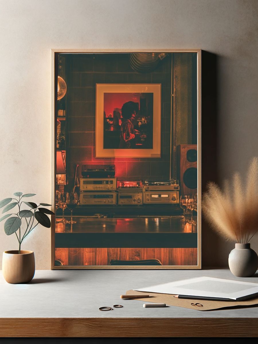 Vinyl Lounge Interior Photography Poster. — room view 2