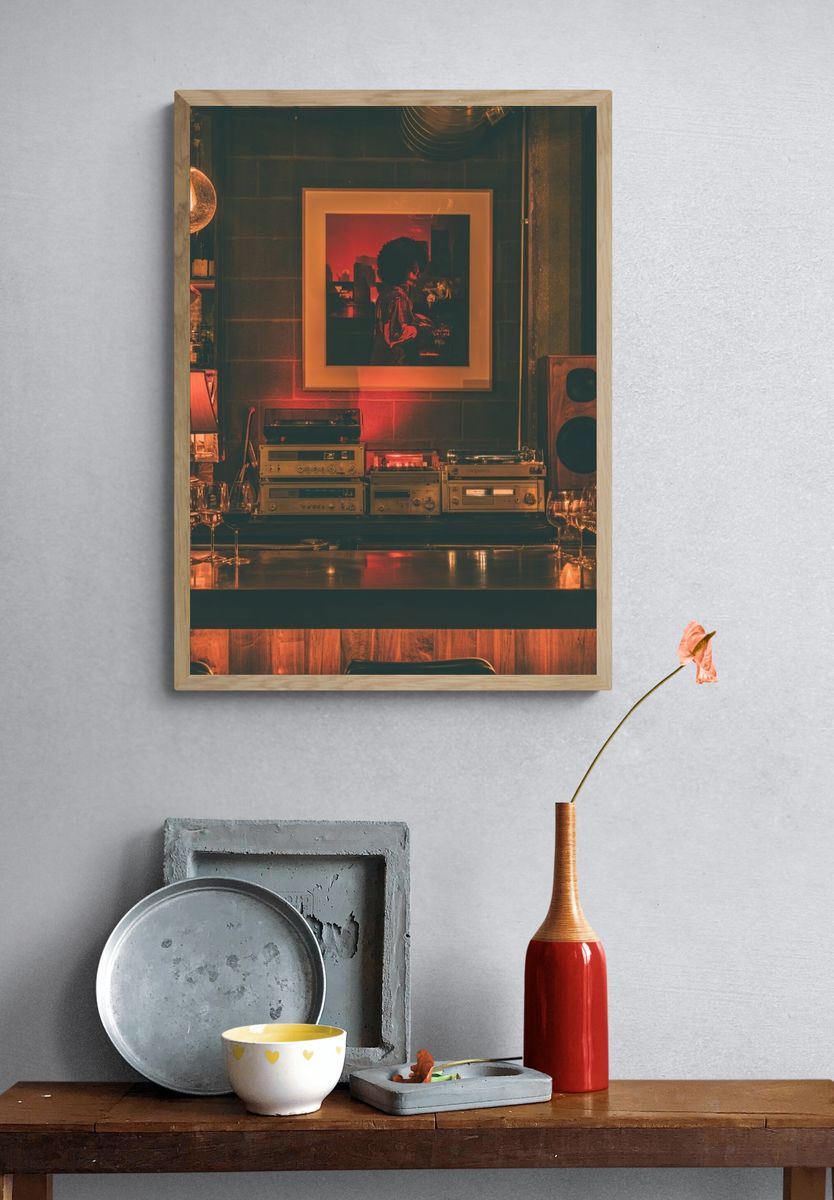 Vinyl Lounge Interior Photography Poster. — room view 3
