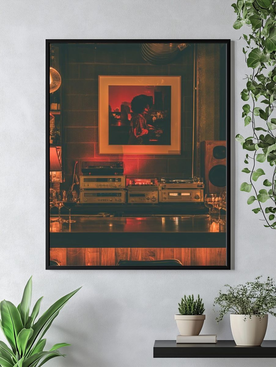 Vinyl Lounge Interior Photography Poster. — room view 4