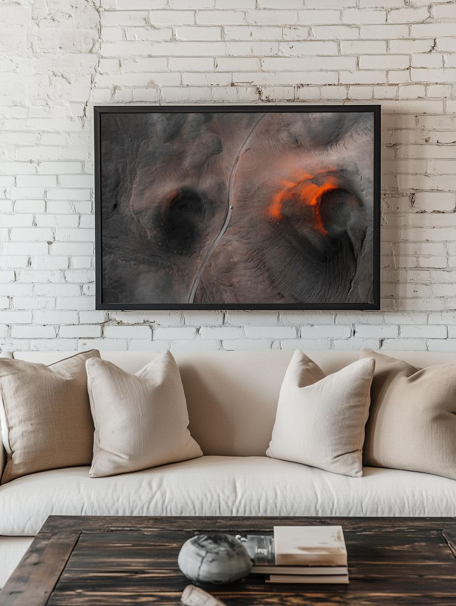 Volcanic Landscape Aerial View Poster. — room view 1