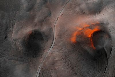 Volcanic Landscape Aerial View Poster