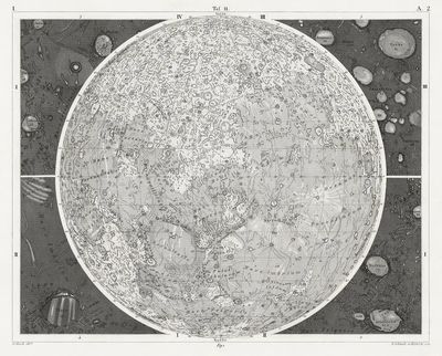 Vintage Moon Map Poster.