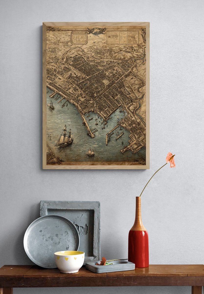Vintage City Map Poster. — room view 3