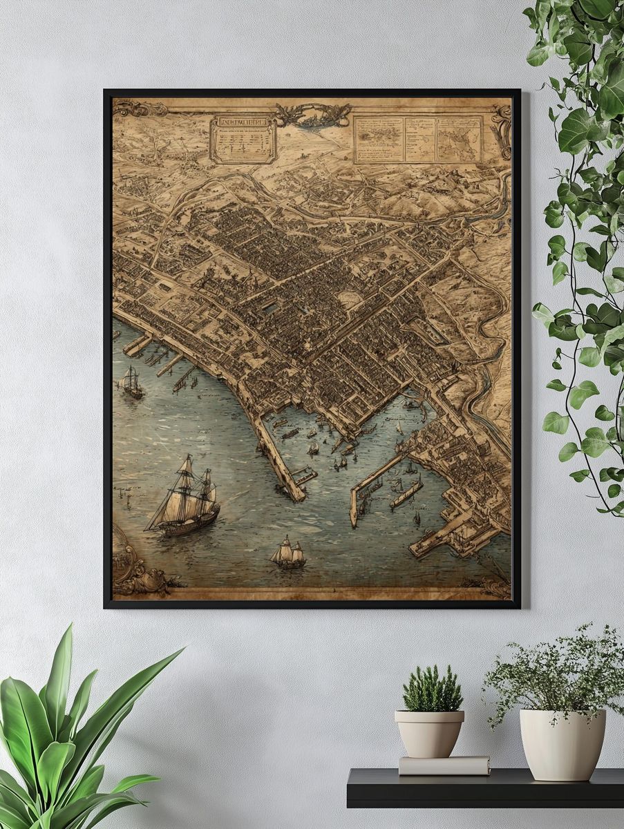 Vintage City Map Poster. — room view 4